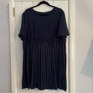 NWOT XL Babydoll navy bell sleeve dress